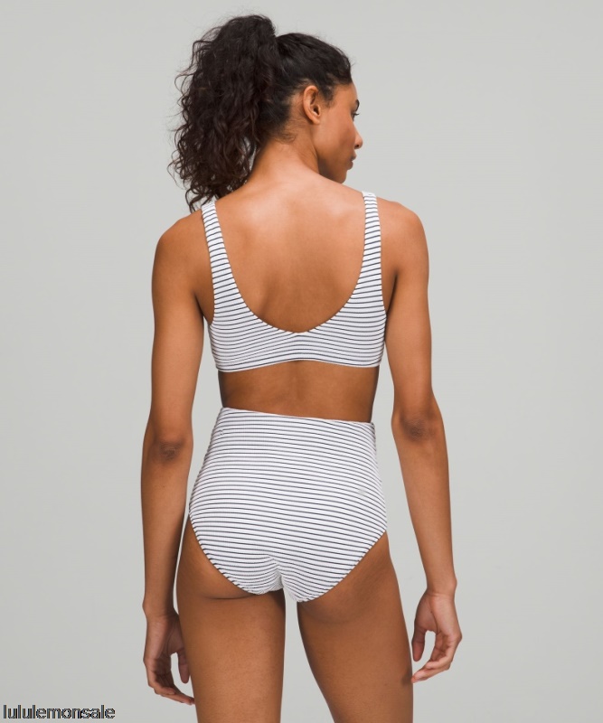Lululemon Damen DELULU506 | White True Navy Gesmoktes Badeoberteil A/b Cup Nur Online